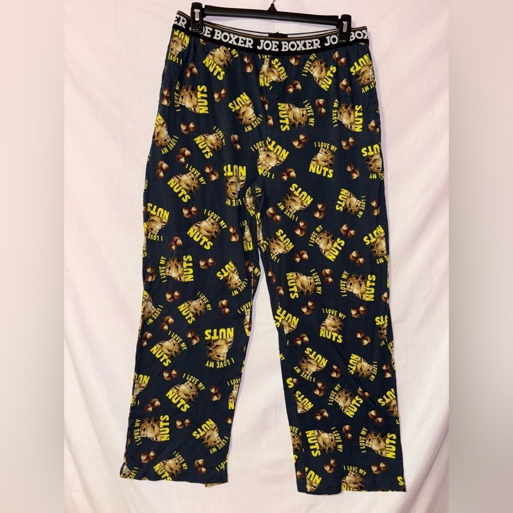 Joe Boxer Black Pajama Pants with I Love my Nuts Design
